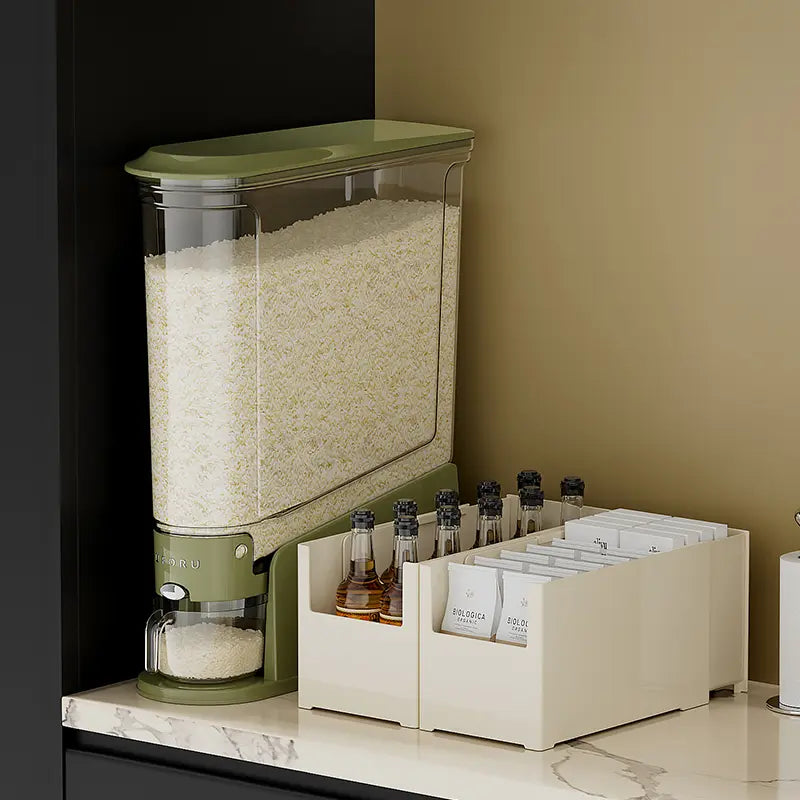 Rice Dispenser 22lb, Slim Rice Storage Container for Small Spaces