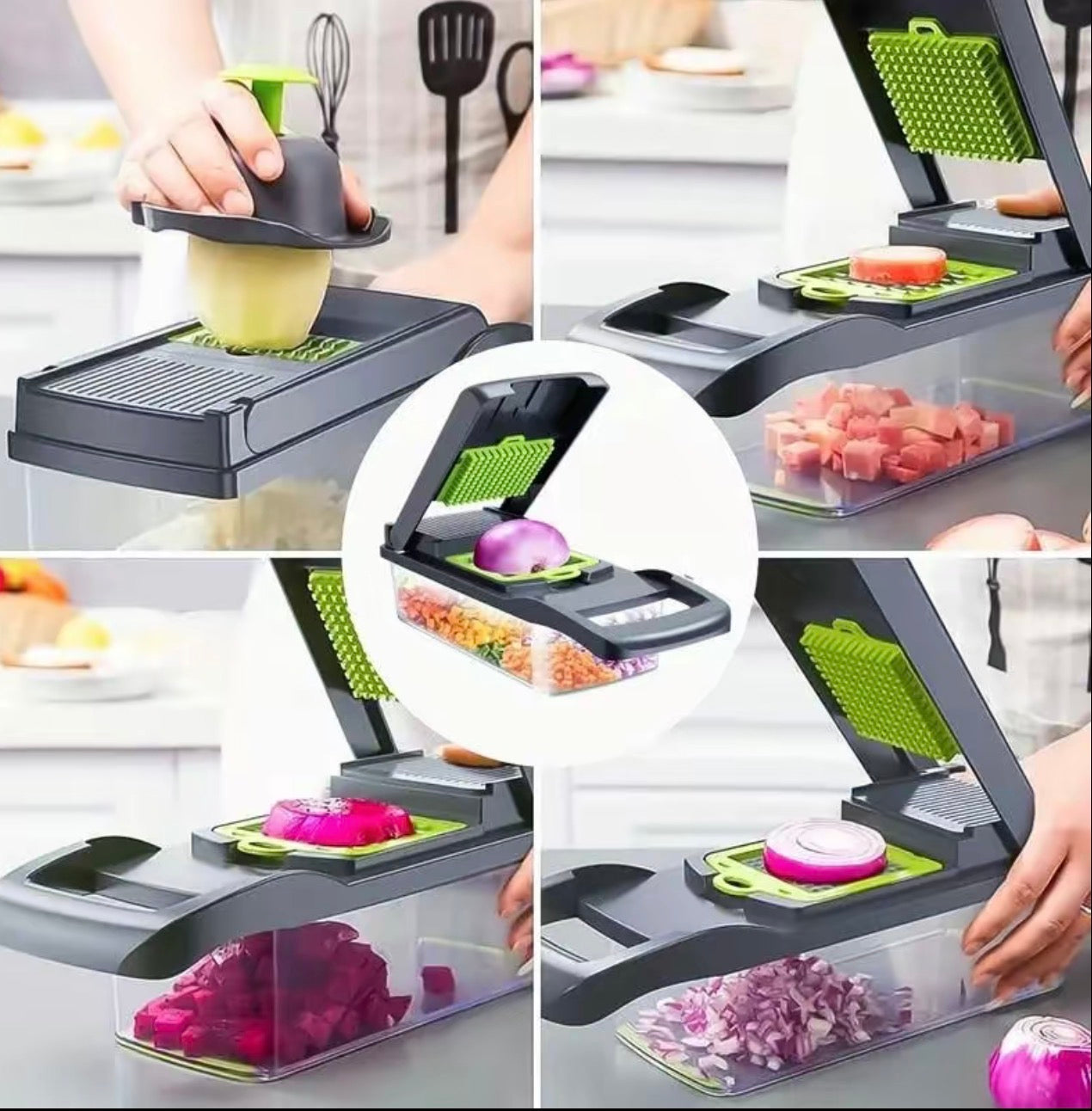 15-in-1 Multifunctional Vegetable Chopper, Durable Vegetable Slicer, Garlic Chopper, Onion and Potato Grater, Kitchen Accessories, Fruit and Vegetable Slicer